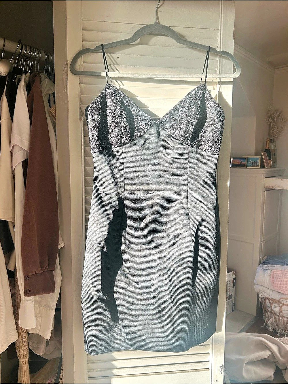 Carmen Marc Valvo Black Lace Mini Dress